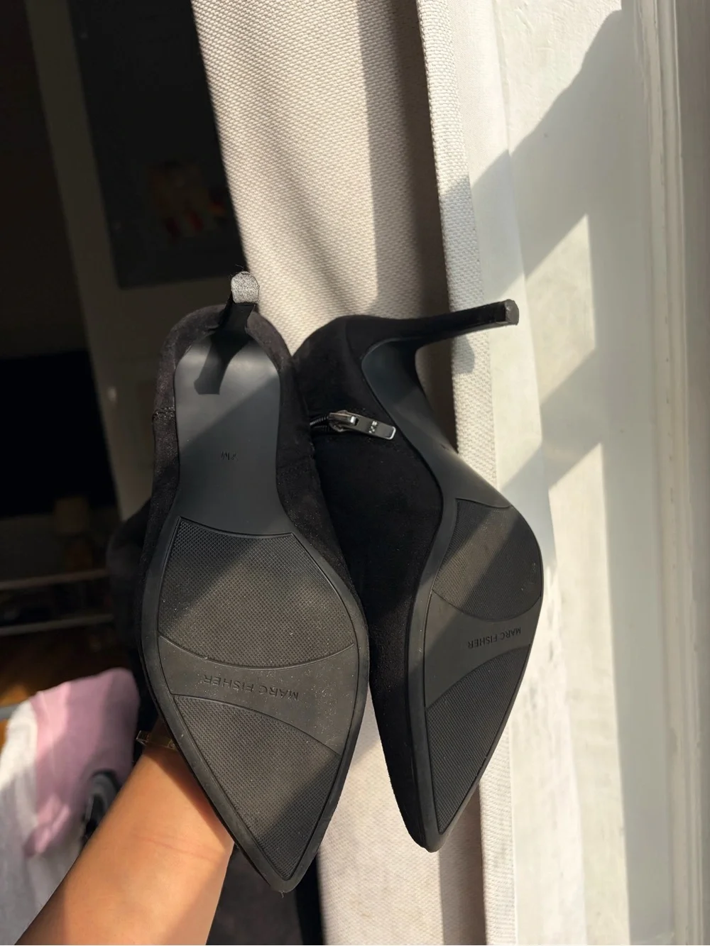 Women's Black Over-the-Knee Stiletto Boots - Sleek Pointed-Toe Design